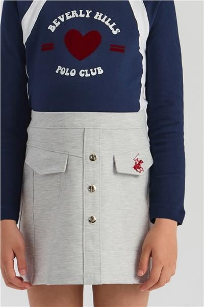 Beverly Hills Polo Club Kız Çocuk Gri Etek
