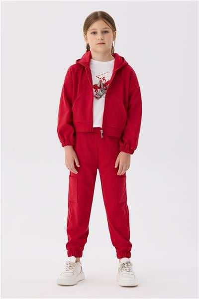 Beverly Hills Polo Club Kız Çocuk Kırmızı Eşofman Üstü