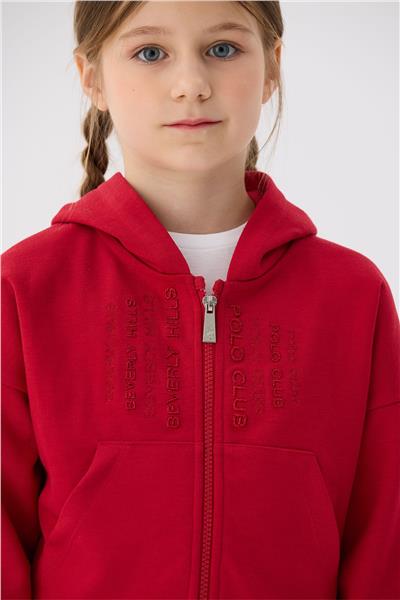 Beverly Hills Polo Club Kız Çocuk Kırmızı Eşofman Üstü