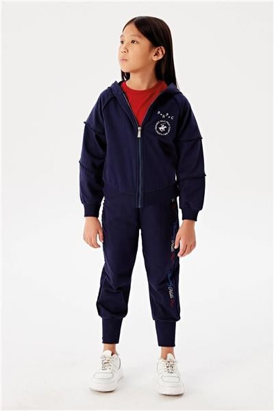 Beverly Hills Polo Club Kız Çocuk Lacivert Fermuarlı Eşofman Üstü