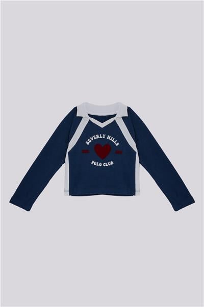 Beverly Hills Polo Club Kız Çocuk Lacivert Tişört