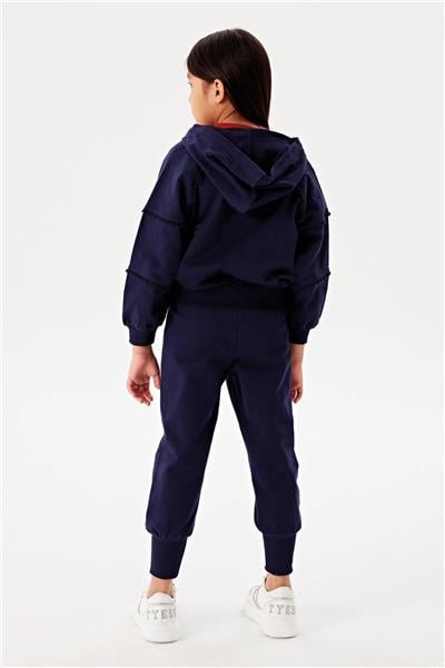 Beverly Hills Polo Club Kız Çocuk Lacivert Fermuarlı Eşofman Üstü