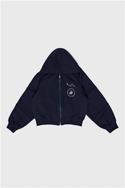 Beverly Hills Polo Club Kız Çocuk Lacivert Fermuarlı Eşofman Üstü