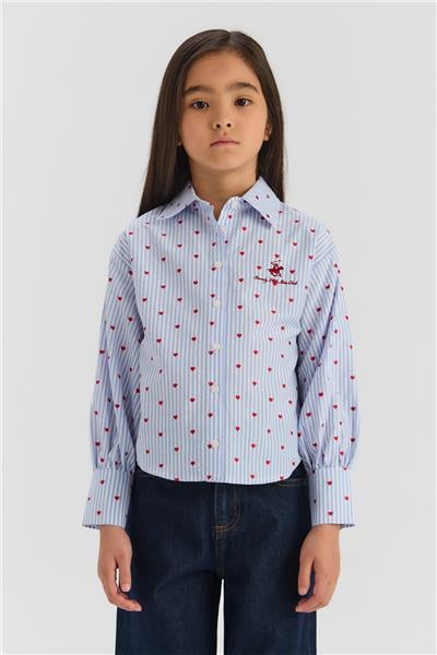 Beverly Hills Polo Club Kız Çocuk Mavi Gömlek