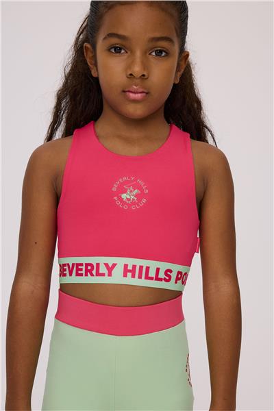 Beverly Hills Polo Club Kız Çocuk Pembe Crop Top