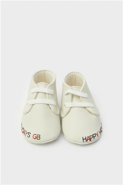 GB Baby Baby Boy White Bootees