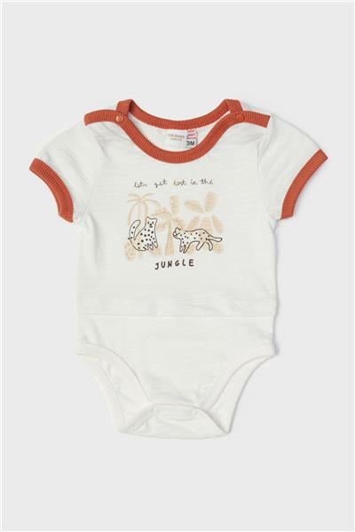 Layette Erkek Bebek Ekru Body