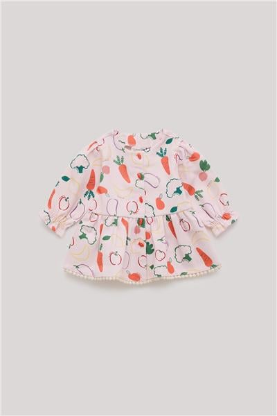 Layette Kız Bebek Desenli Elbise