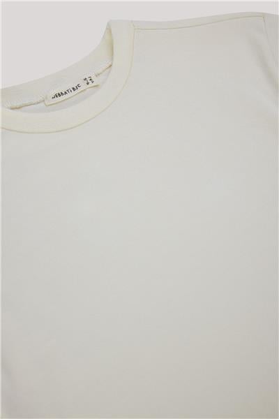 Nebbati Basic Erkek Çocuk Ekru T-Shirt