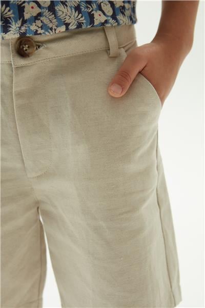 NBT Pamuk Keten Erkek Çocuk Bej Şort