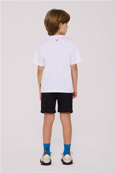 Nebbati Erkek Çocuk Beyaz Tshirt