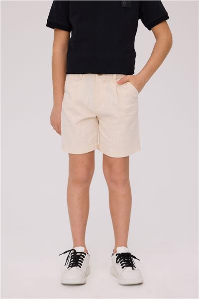 NBT Erkek Çocuk Pensli Ekru Şort