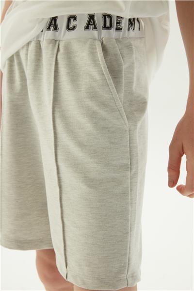 NBT Erkek Çocuk Gri Nervürlü Şort