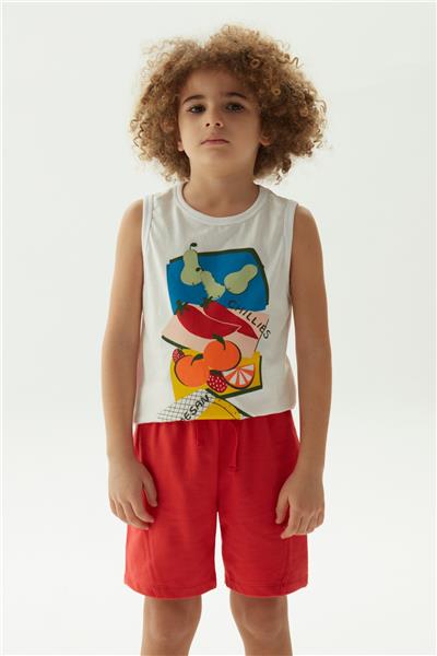 NBT Pamuk Erkek Çocuk Kırmızı Şort