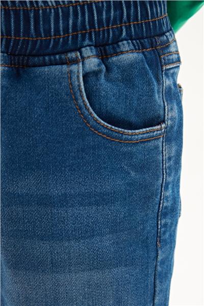 NBT Erkek Çocuk Beli Lastikli Lacivert Denim Şort