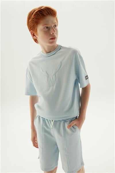 NBT Erkek Çocuk Nervürlü Mavi Şort