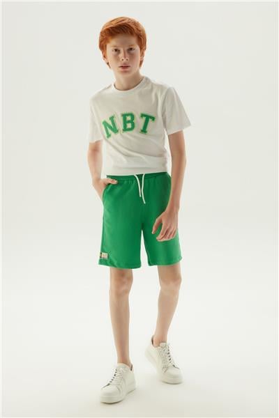 NBT Erkek Çocuk Beli Lastikli Yeşil Şort