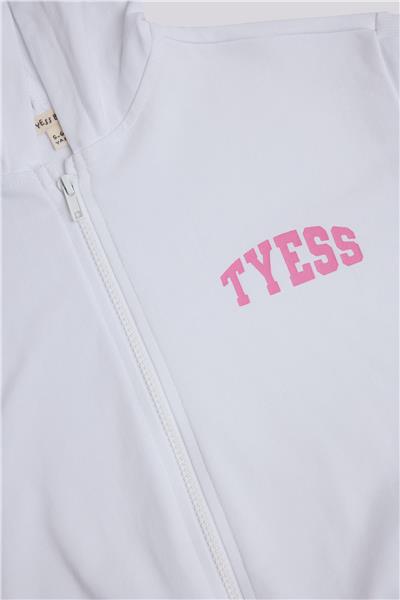 Tyess Basic Kız Çocuk Beyaz Eşofman Üstü