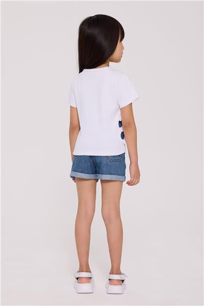 Tyess Basic Kız Çocuk Beyaz Tshirt