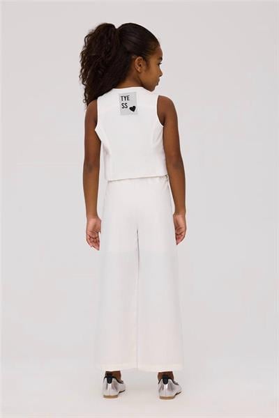 Tyess Kız Çocuk Beyaz Simli Yelek