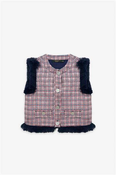 Tyess Kız Çocuk Desenli Yelek