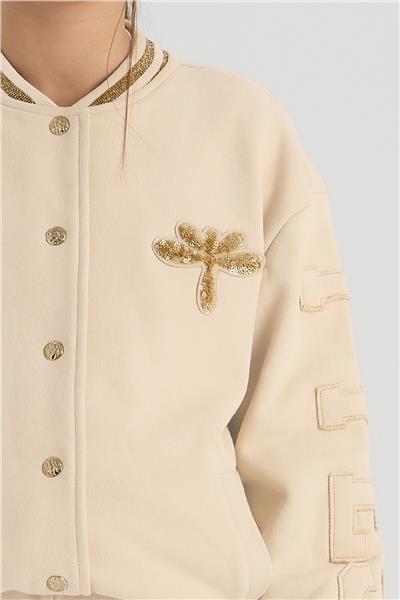 Tyess Kız Çocuk Ekru Ceket