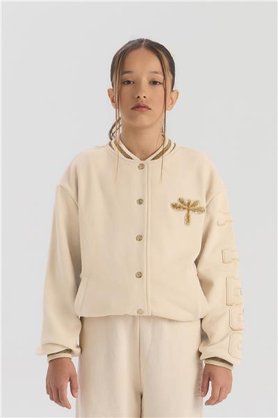 Tyess Kız Çocuk Ekru Ceket