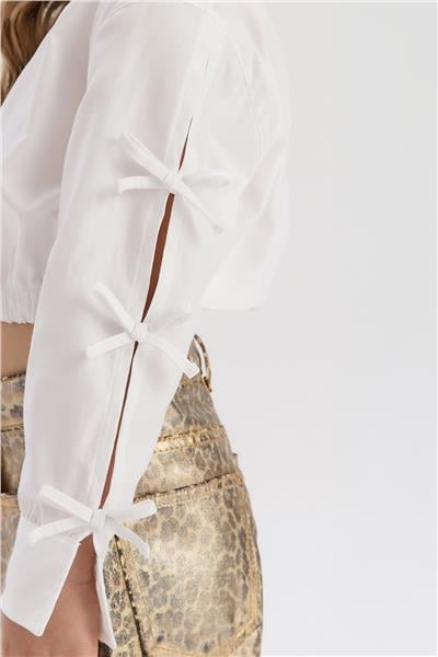 Tyess Kız Çocuk Ekru Gömlek