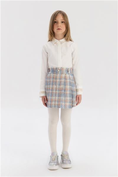 Tyess Kız Çocuk Ekru Gömlek