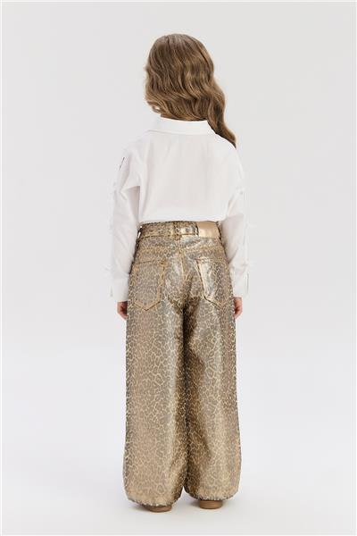 Tyess Kız Çocuk Ekru Gömlek