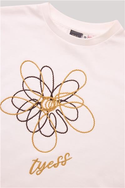 Tyess Kız Çocuk Ekru T-Shirt