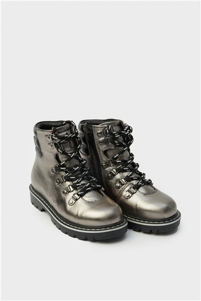 Tyess Kız Çocuk Gümüş Bağcıklı Fermuarlı Bot