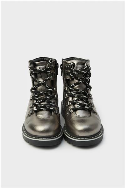 Tyess Kız Çocuk Gümüş Bağcıklı Fermuarlı Bot