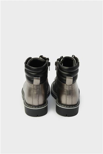 Tyess Kız Çocuk Gümüş Bağcıklı Fermuarlı Bot