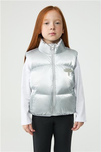 Tyess Kız Çocuk Gümüş Yelek