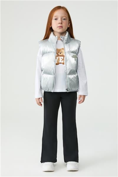 Tyess Kız Çocuk Gümüş Yelek