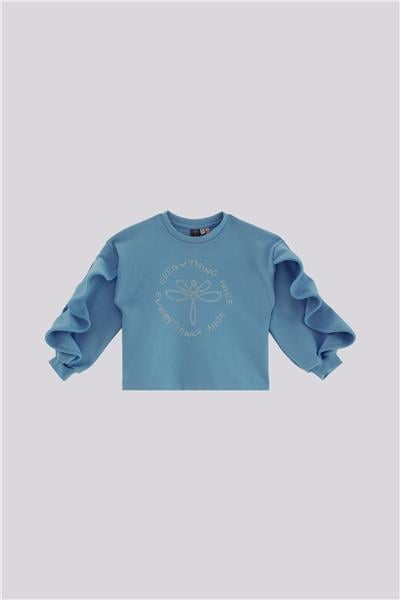Tyess Kız Çocuk Mavi Sweatshirt