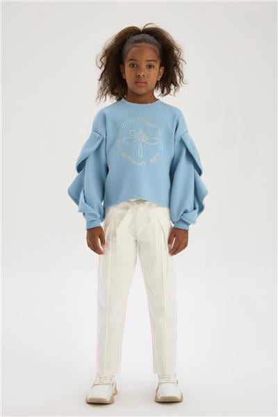 Tyess Kız Çocuk Mavi Sweatshirt