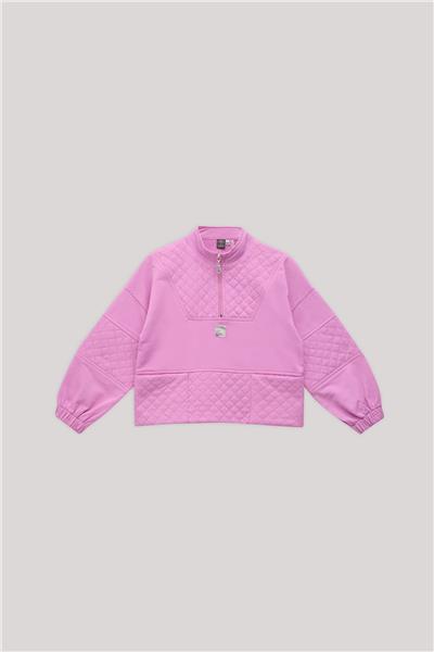 Tyess Kız Çocuk Lila Kapitone Detaylı Sweatshirt
