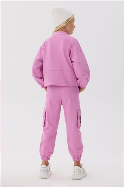 Tyess Kız Çocuk Lila Kapitone Detaylı Sweatshirt