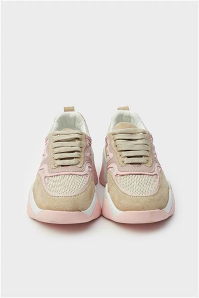 Tyess Kız Çocuk Bej Pembe Renkli Sneaker Ayakkabı