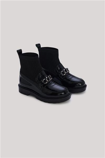 Tyess Kız Çocuk Zincir Detaylı Rugan Bot