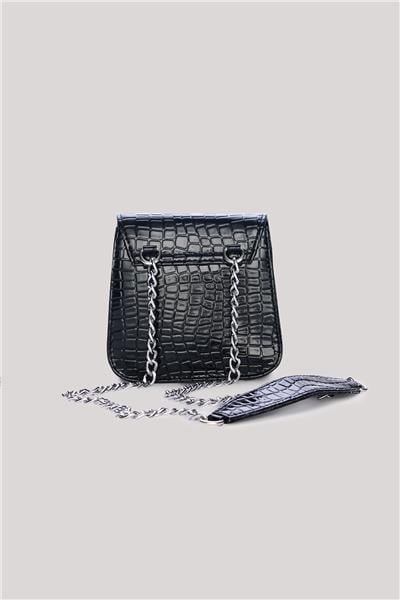 Tyess Kız Çocuk Siyah Deri Çanta