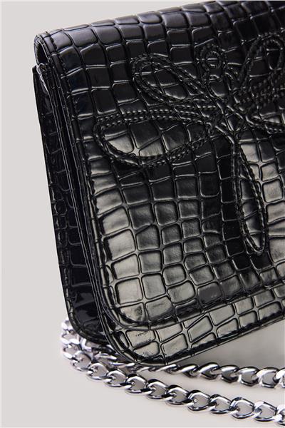 Tyess Kız Çocuk Siyah Deri Çanta