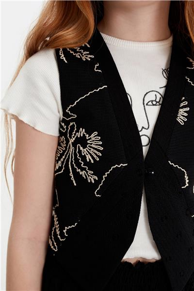 Tyess Kız Çocuk Siyah Yelek