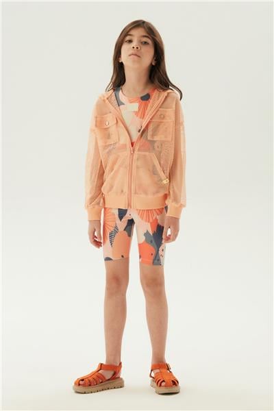 Tyess Kız Çocuk Somon File Eşofman Üstü