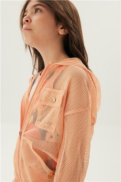 Tyess Kız Çocuk Somon File Eşofman Üstü