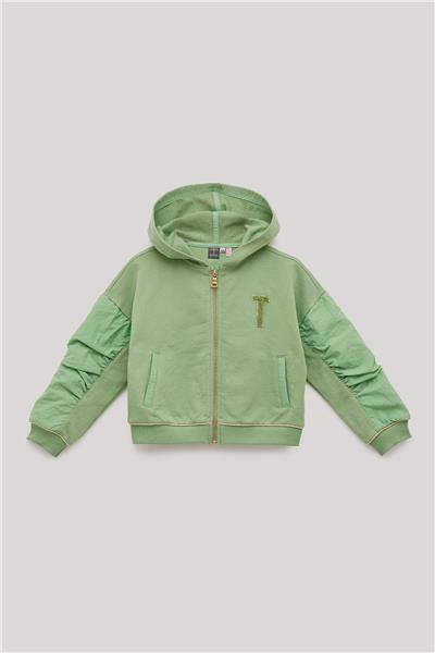 Tyess Kız Çocuk Kapüşonlu Yeşil Eşofman Üstü