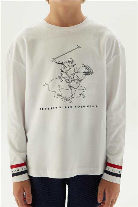 Beverly Hills Polo Club Erkek Çocuk Beyaz T-Shirt