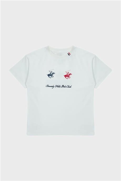 Beverly Hills Polo Club Erkek Çocuk Beyaz T-Shirt